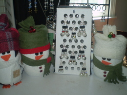 Snowmen earrings and mason jar snowman and penguin  by Lea Jordan